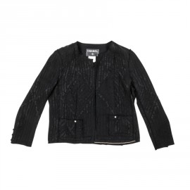 Veste CHANEL T 42 soie noire