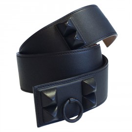 Ceinture HERMES CDC en veau swift et chamonix ébène et gold T85