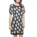 CHANEL T 36 en black and white flower dress