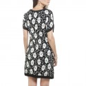 CHANEL T 36 en black and white flower dress