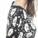 CHANEL T 36 en black and white flower dress