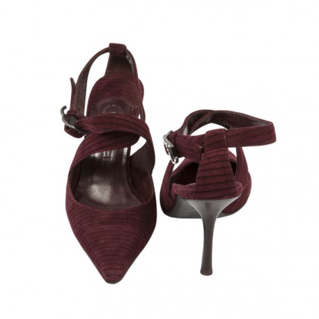 Escarpins CHANEL T   veau velours bordeaux