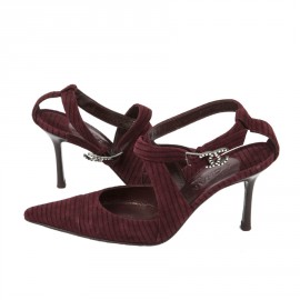 Escarpins CHANEL T   veau velours bordeaux