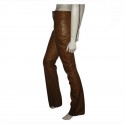 GUCCI brown leather pants