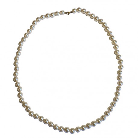 xxx Collier MARGUERITE DE VALOIS perles nacrées en pâte de verre