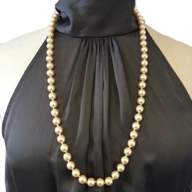 xxx Collier MARGUERITE DE VALOIS perles nacrées en pâte de verre