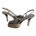 Sandales hautes PRADA T39.5 satin argenté