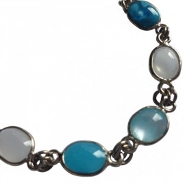 Bracelet pâte de verre dégradé bleu MARGUERITE DE VALOIS