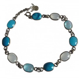 Bracelet pâte de verre dégradé bleu MARGUERITE DE VALOIS