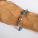 Bracelet blue gradient glass MARGUERITE DE VALOIS