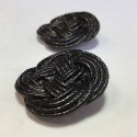 Clips interlaced ruthenium metal earrings