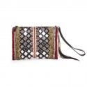 BALMAIN evening clutch in lame gold fabric and embroideries