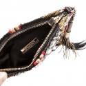 BALMAIN evening clutch in lame gold fabric and embroideries