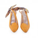 CARVEN T 39 orange leather pumps