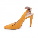 CARVEN T 39 orange leather pumps