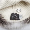 ELCOM Hat and gloves in gray and white cashmere and fur 