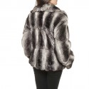 REBECCA gray chinchilla fur coat 46FR