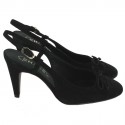 CHANEL T 37 Black Suede sandals