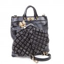 Sac MARC JACOBS cuir noir et strass