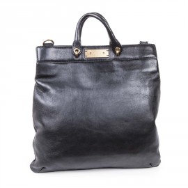 MARC JACOBS bag in black smooth leather and crystals