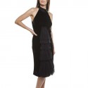 Dress JEAN PAUL GAULTIER T36 en velvet of silk and Black Lace