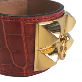 Manchette CDC HERMÈS aligator sanguine