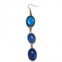 MARGUERITE of VALOIS pending nails blue glass paste earrings