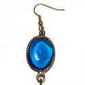 MARGUERITE of VALOIS pending nails blue glass paste earrings