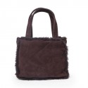 Mini bag Tote CHANEL Brown plum Shearling leather