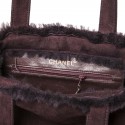 Mini bag Tote CHANEL Brown plum Shearling leather