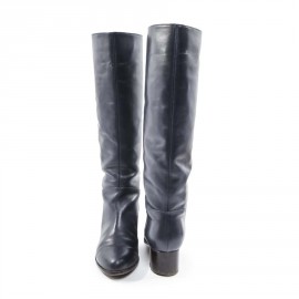 Bottes T36 SERGIO ROSSI cuir lisse bleu