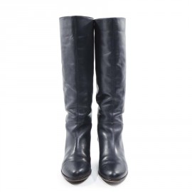 Bottes T36 SERGIO ROSSI cuir lisse bleu