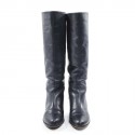 Bottes T36 SERGIO ROSSI cuir lisse bleu