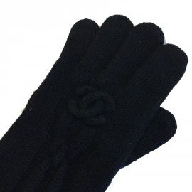 Gants longs CHANEL T      cachemire noir