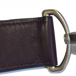 Ceinture HERMES T 90 en cuir swift bordeaux foncé fermoir mousqueton en  argent palladié