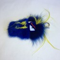 FENDI 'FENDIRUMI BUG-KUN' bag charm in blue and yellow mink