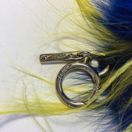 FENDI 'FENDIRUMI BUG-KUN' bag charm in blue and yellow mink