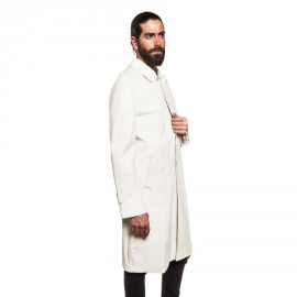 Trench coat GIANNI VERSACE t 48 en cuir d'agneau blanc cassé