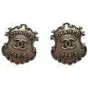 CHANEL Paris-Dallas Stud Earrings in Aged Silver Metal