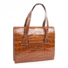 Sac HERMES Vintage "24 faubourg" en aligator