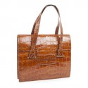 HERMES Vintage '24 faubourg' handbag in camel aligator