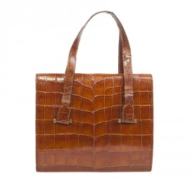 Sac HERMES Vintage "24 faubourg" en aligator