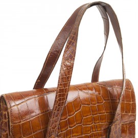 Sac HERMES Vintage "24 faubourg" en aligator