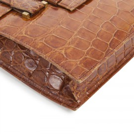 Sac HERMES Vintage "24 faubourg" en aligator