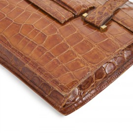 Sac HERMES Vintage "24 faubourg" en aligator