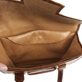 Sac HERMES Vintage "24 faubourg" en aligator