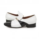 CELINE moccasins in varnished white and black leather size 38 EU