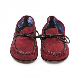 Mocassins Homme HERMES T 46.5 rouge en daim