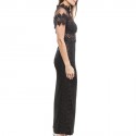 JIKI Monte Carlo Long Evening Dress in black viscose and tulle 38FR