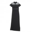 JIKI Monte Carlo Long Evening Dress in black viscose and tulle 38FR